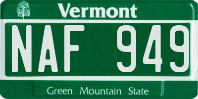 VT license plate NAF949