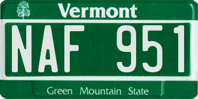 VT license plate NAF951