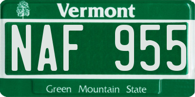 VT license plate NAF955
