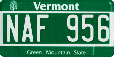 VT license plate NAF956