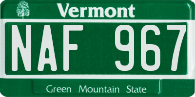 VT license plate NAF967