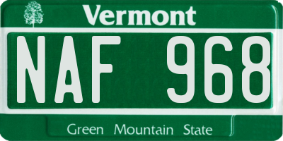 VT license plate NAF968