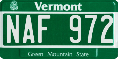 VT license plate NAF972