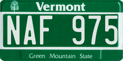 VT license plate NAF975