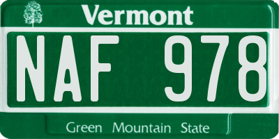 VT license plate NAF978