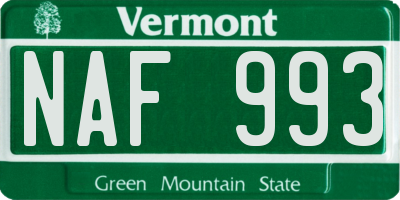 VT license plate NAF993
