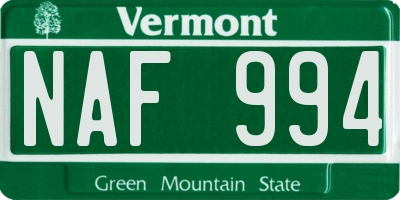 VT license plate NAF994