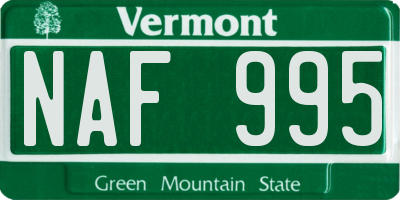 VT license plate NAF995