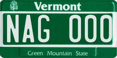 VT license plate NAG000