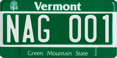 VT license plate NAG001
