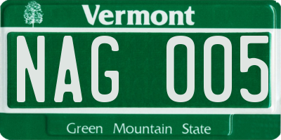 VT license plate NAG005