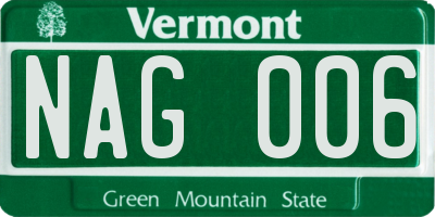 VT license plate NAG006