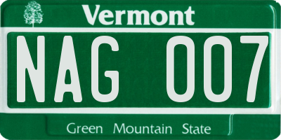 VT license plate NAG007