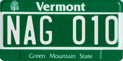 VT license plate NAG010