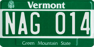 VT license plate NAG014