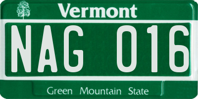 VT license plate NAG016