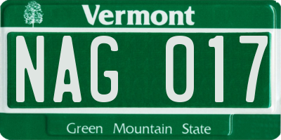 VT license plate NAG017