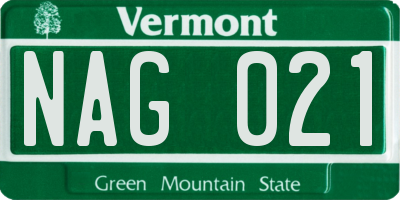 VT license plate NAG021