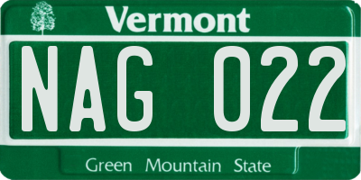 VT license plate NAG022