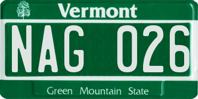 VT license plate NAG026