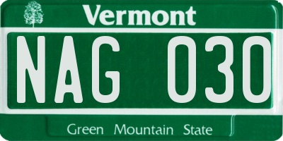 VT license plate NAG030