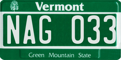 VT license plate NAG033