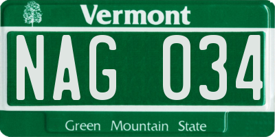 VT license plate NAG034