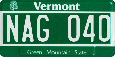 VT license plate NAG040