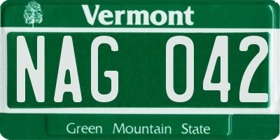 VT license plate NAG042