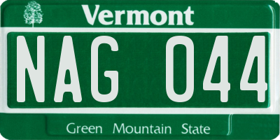 VT license plate NAG044