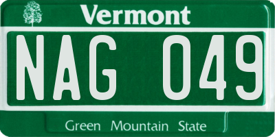 VT license plate NAG049