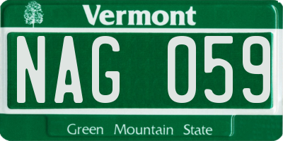 VT license plate NAG059