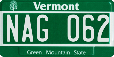 VT license plate NAG062
