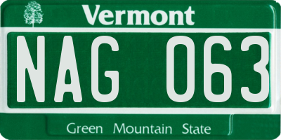 VT license plate NAG063