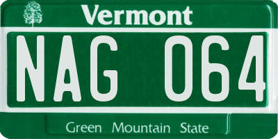 VT license plate NAG064