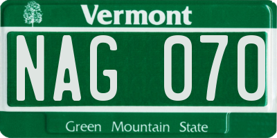 VT license plate NAG070