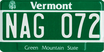 VT license plate NAG072