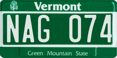 VT license plate NAG074