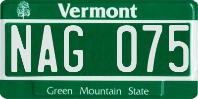 VT license plate NAG075