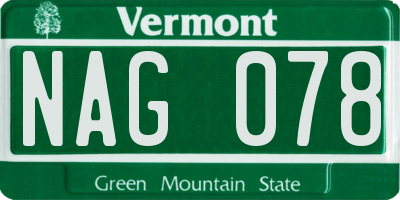 VT license plate NAG078