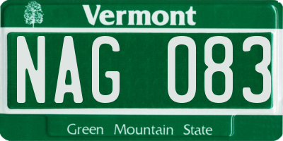 VT license plate NAG083