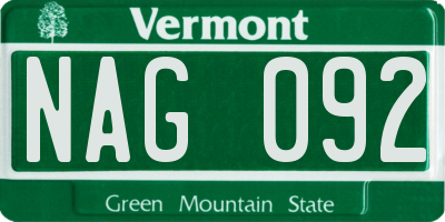 VT license plate NAG092
