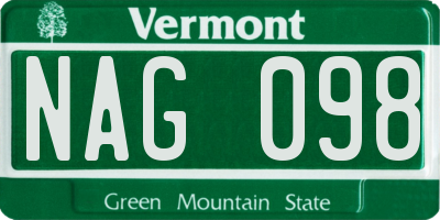 VT license plate NAG098