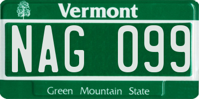 VT license plate NAG099