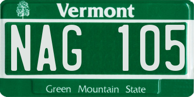 VT license plate NAG105