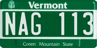 VT license plate NAG113