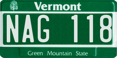 VT license plate NAG118
