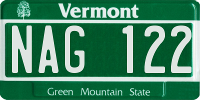 VT license plate NAG122