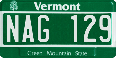 VT license plate NAG129