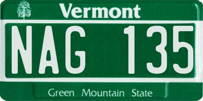 VT license plate NAG135